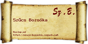Szűcs Bozsóka névjegykártya